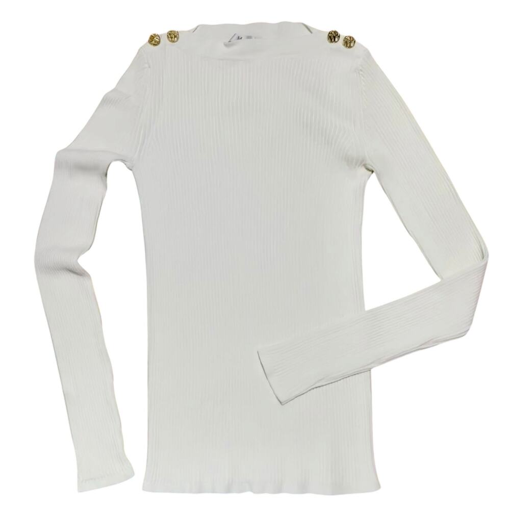 Max Mara Ribbed White Sweater